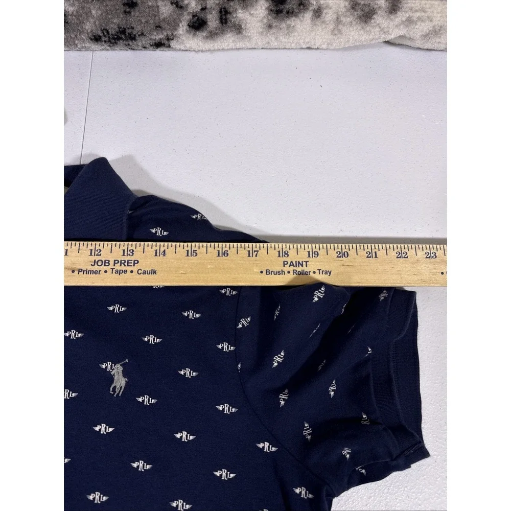 Polo Ralph Lauren Shirt Mens Size Medium Navy All Over PRL Print Golf Preppy